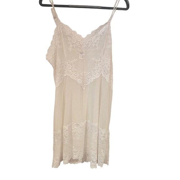 Wacoal XXL Ivory Lace Trimmed Slip Dress Bridal Lingerie Sheer Sexy - Picture 1 of 6
